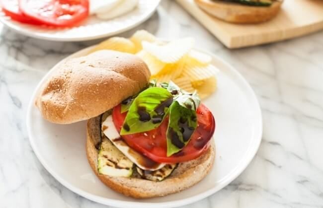 Grilled Zucchini Caprese Sandwich