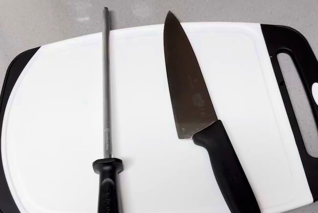 hone a knife with a steel