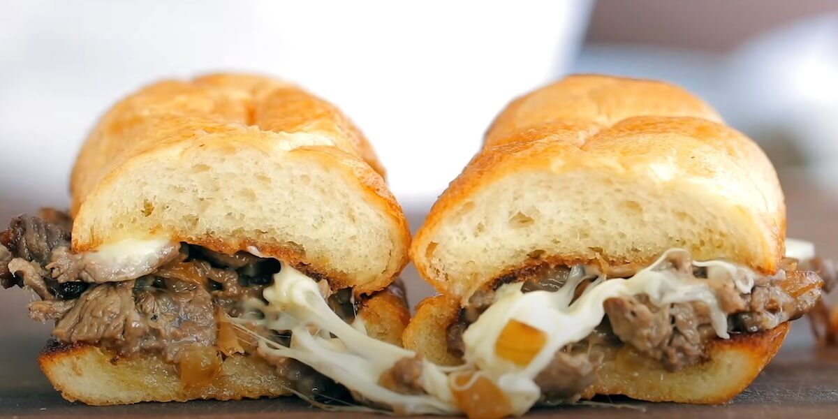 tri tip cheese steak sandwich